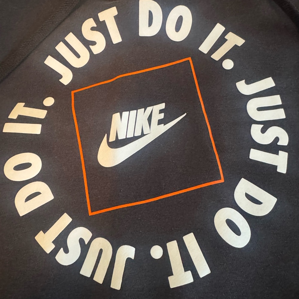 Nike Black Sweatshirt with White and Orange Accents